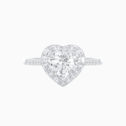 Elegant Heart - Shaped Halo Mounting Ring with Diamond Accents - Shahin Jewelry